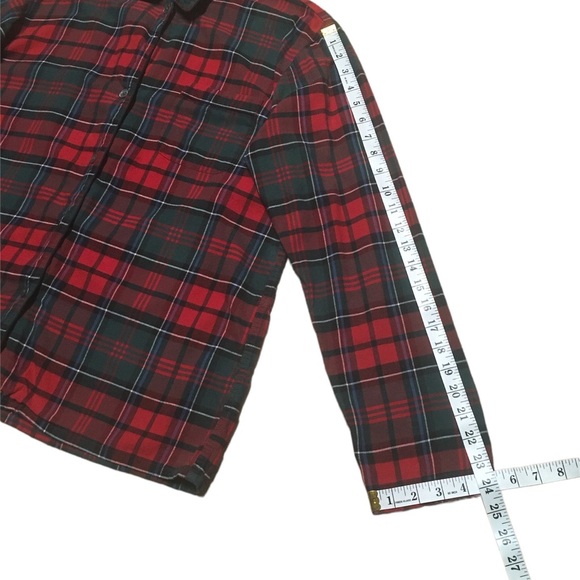 J Crew Red Plaid Button Down Sleep Shirt Size M - Picture 5 of 12